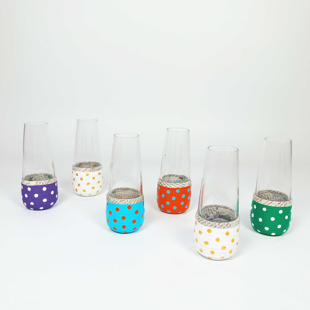 Tall Juice Glass - Polka